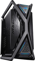 ASUS ROG Hyperion GR701 BTF Edition PC case, ASUS ATX BTF motherboards Support, 420 mm Dual Radiator Support, Four 140 mm Fans, Metal GPU Holder, Component Storage, ARGB Fan hub, 60W Fast Charging