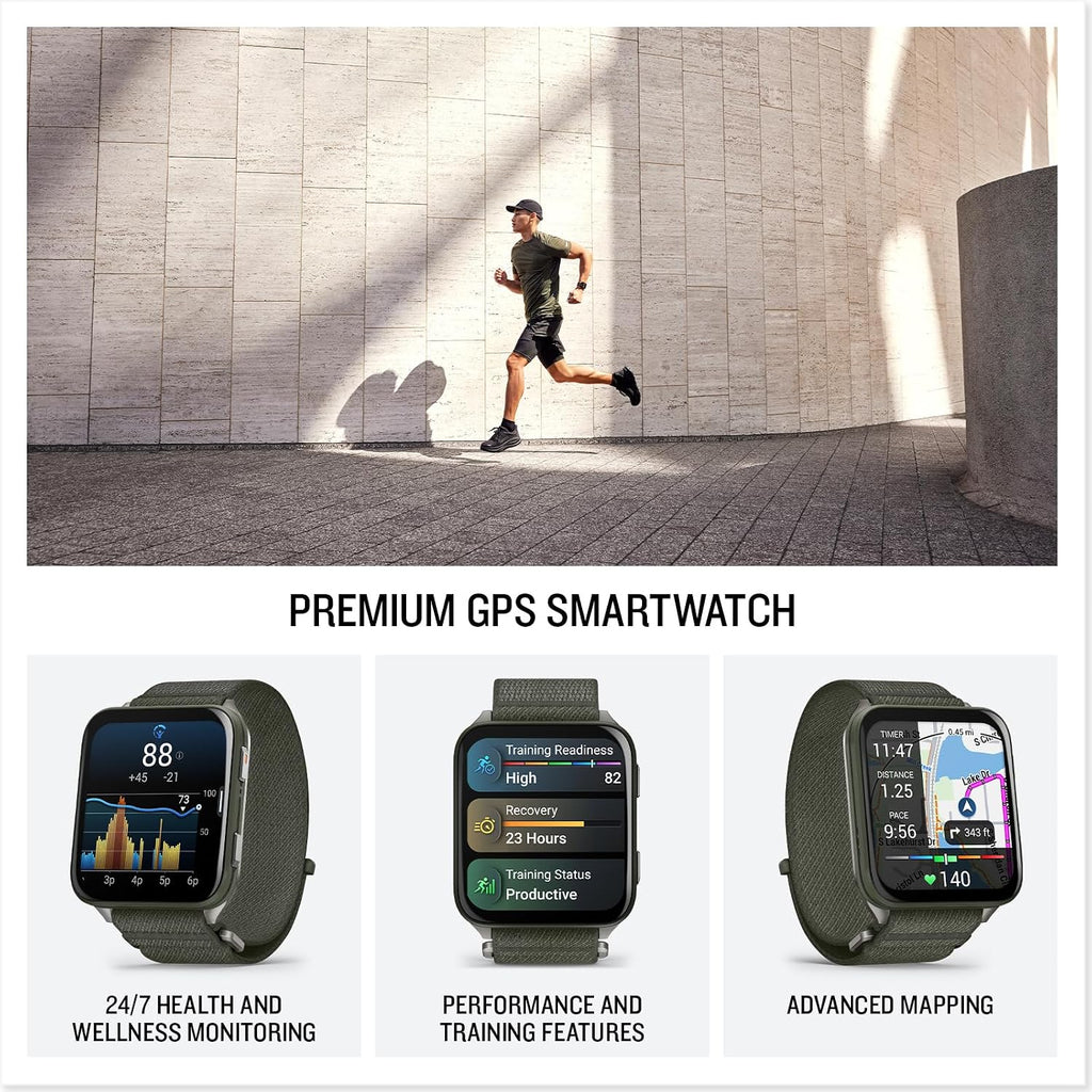 Garmin Venu X1 Thin and Lightweight GPS Smartwatch, 2' AMOLED Display, Sapphire Lens, LED Flashlight, Built-in Maps, 100+ Sports Apps, Fitness and Wellness Tracking, Moss with Titanium Caseback