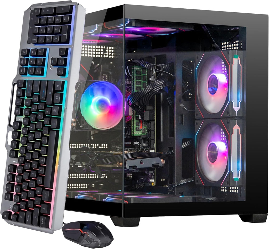 Gaming PC Computer Desktop – i7 Xeon E5 3.20GHz, GeForce RTX 2080 Ti 11GB, 16GB DDR4 RAM, 512GB SSD + 1TB HDD, Wi-Fi 6 & BT 5.4, 800W PSU, 9X ARGB Fans, Win 11 Pro, Gaming Tower for Gamers & Streaming