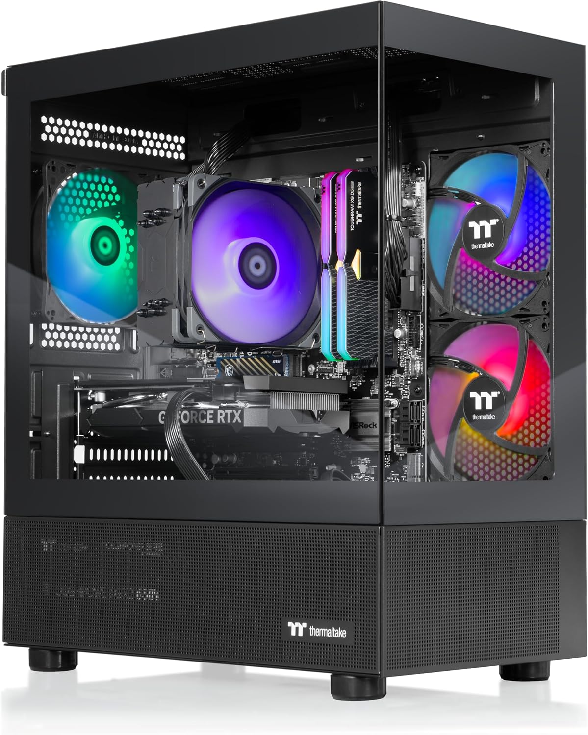 Thermaltake LCGS View 7660-170 Gaming Desktop (AMD Ryzen™ 5 7600X, ToughRam 32GB DDR5 6000MT/s RGB Memory, NVIDIA GeForce® RTX 5060, 1TB NVMe M.2, WiFi, Windows 11) V17B-B650-560-LCS
