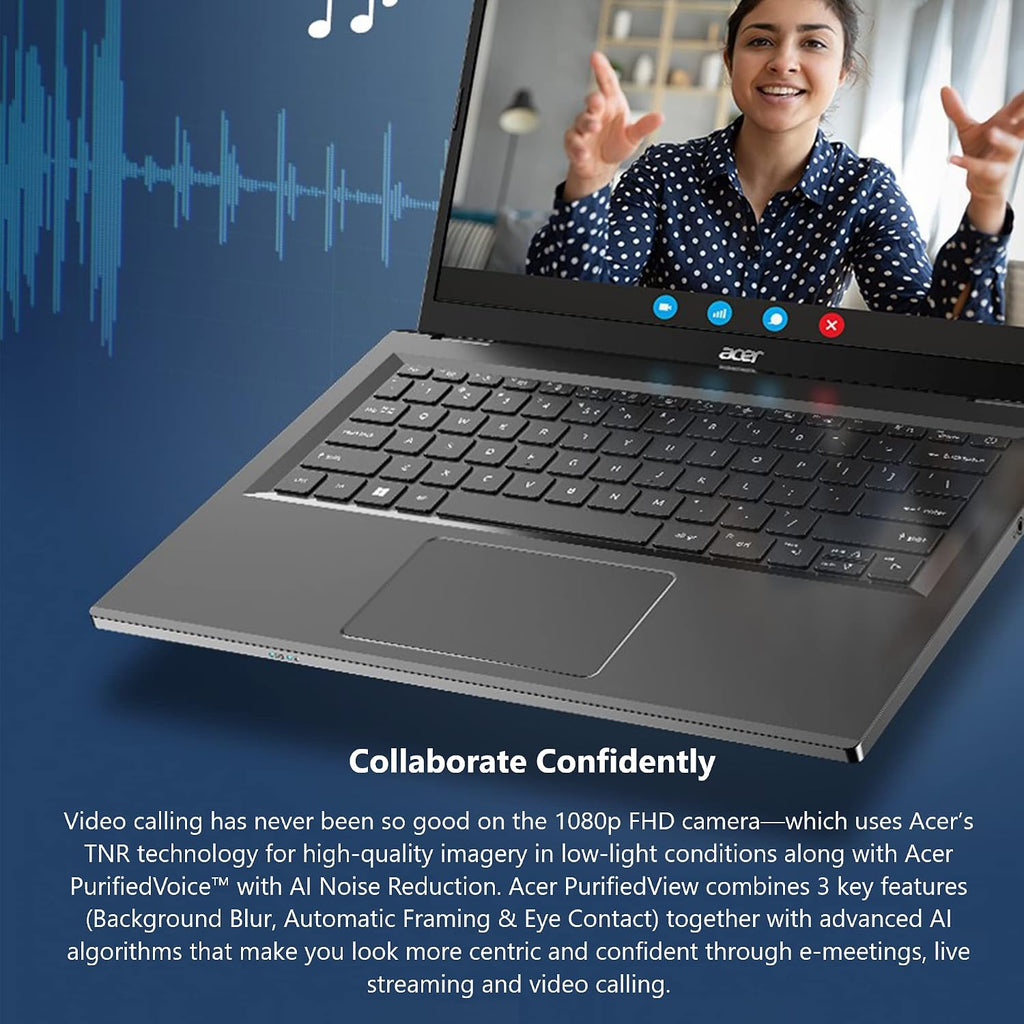 acer Aspire 5 14 Slim Laptop | 14' WUXGA (1920 x 1200) IPS |Core i5-1335U | Intel Iris Xe Graphics | 8GB LPDDR5 | 512GB Gen 4 SSD | Wi-Fi 6E | USB4/Thunderbolt 4 | Backlit KB | A514-56M-576D, Gray
