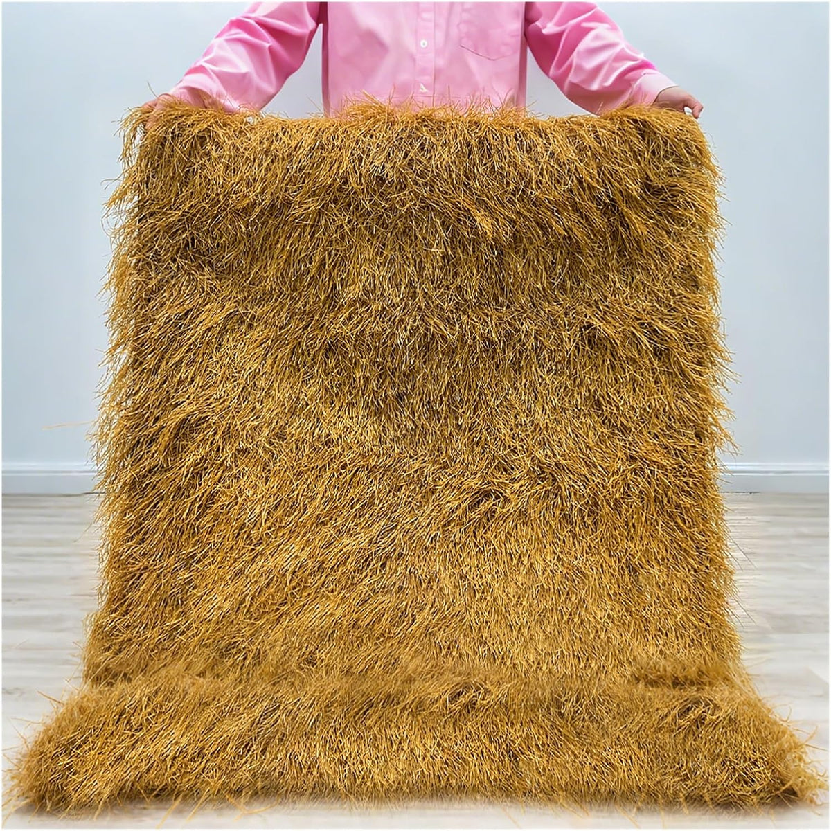 Synthetic Thatch Grass Table Runner, Artificial Palm Straw Roll, Simulation Thatch Tile, Fake Straw Fireproof, Faux Turf for Garden Pavilion Decoration(1x16m(39.4x630in))