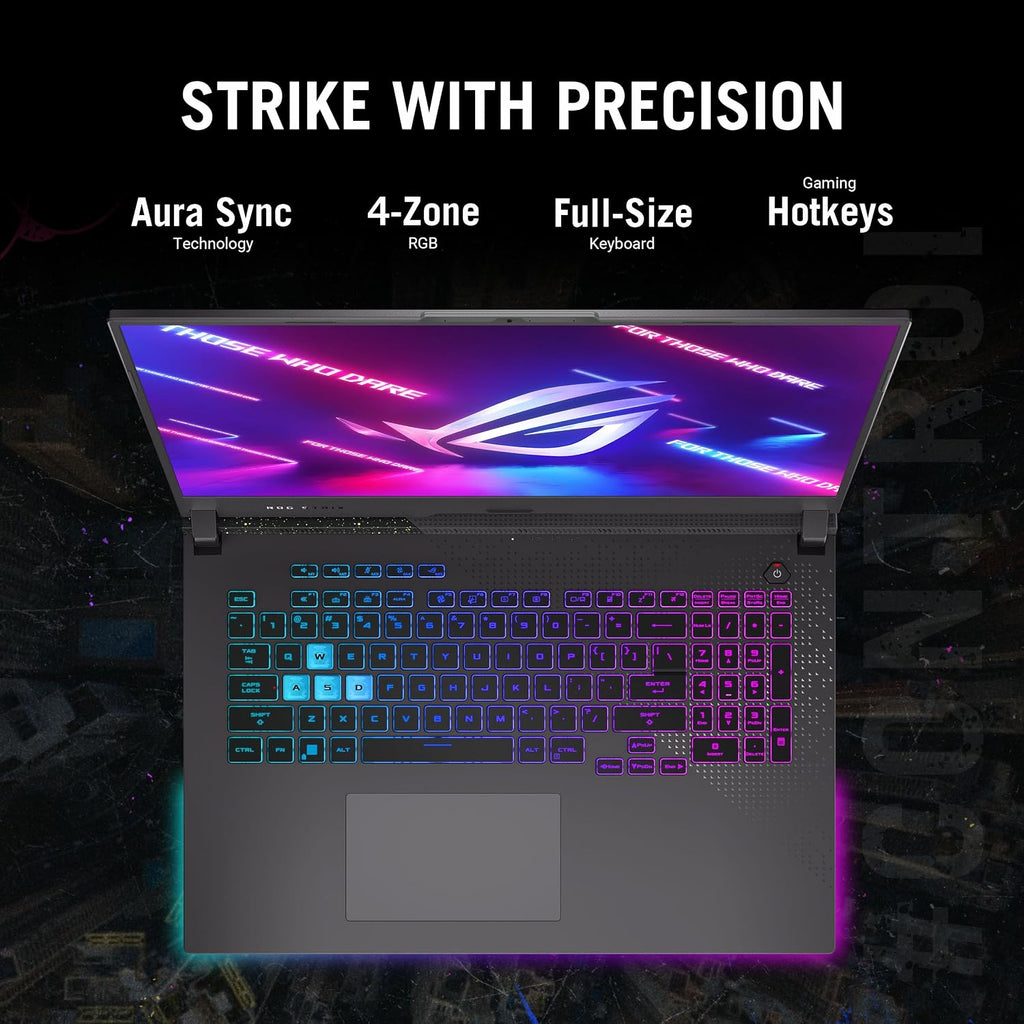 ASUS ROG Strix G17 Gaming Laptop, 17.3' FHD 1920 * 1080 144Hz, AMD Ryzen 9 7845HX, GeForce RTX 4070, 32GB DDR5 RAM, 1TB PCIe M.2 SSD, Wi-Fi 6, RGB Backlit Keyboard, Windows 11 Home, Black