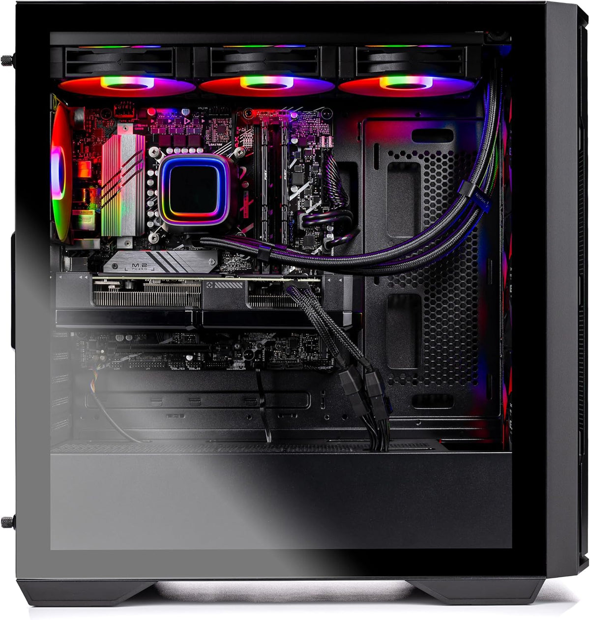 Skytech Gaming Rampage Desktop PC, Intel i7 14700F 2.1 GHz (5.3GHz), NVIDIA RTX 4070 12GB, 2TB NVMe SSD, 16GB DDR5 RAM 5200, 750W Gold PSU, 360mm ARGB AIO, Wi-Fi, Win 11
