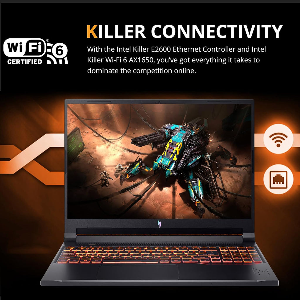 acer Nitro V 16 16' WUXGA 180Hz Gaming Laptop, Intel Core 7 240H, 16GB DDR5, 1.5TB Storage(512GB SSD+1TB Docking Station), GeForce RTX 5060, Backlit Keyboard, Num Pad, Nitro Mouse, Win 11 Pro, Black