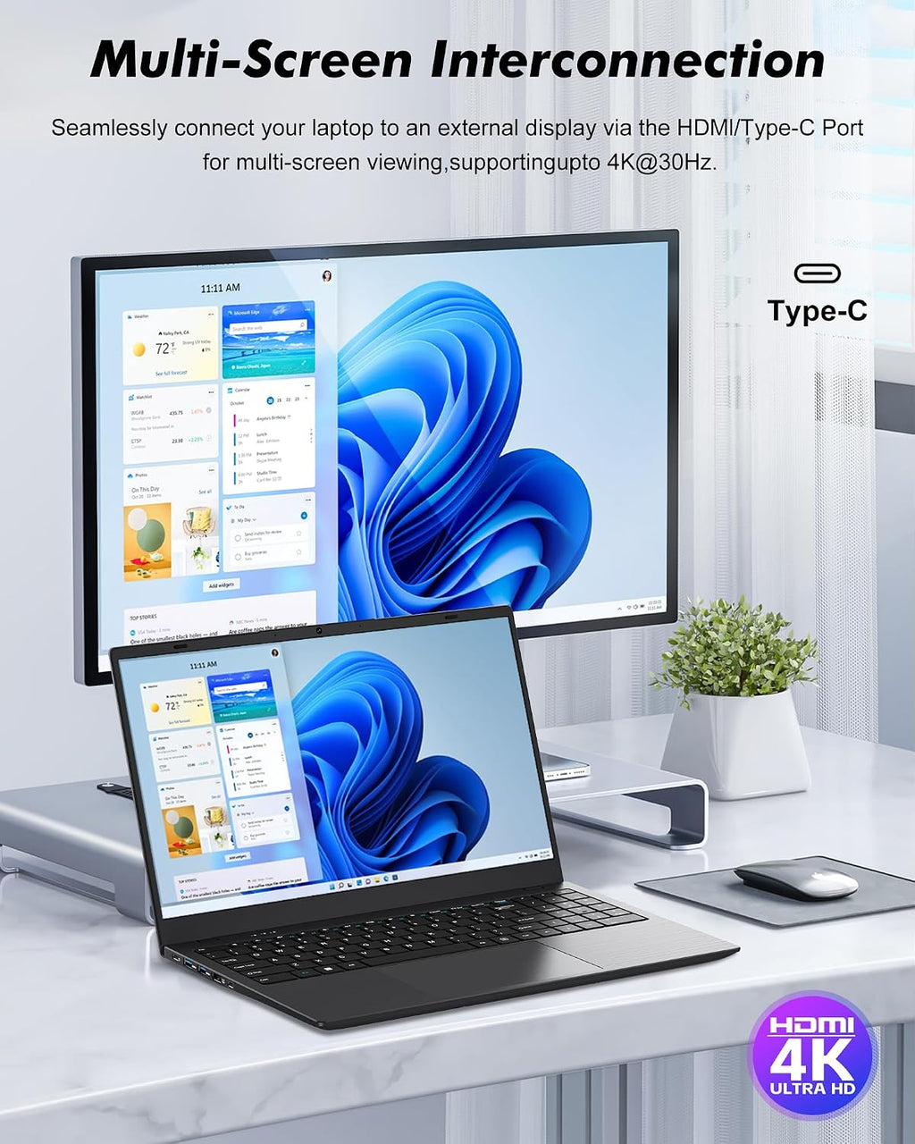 BLUEING 15.6-Inch Laptop Computer, Laptop with AMD 3020e (Up to 2.6GHz), 8GB DDR4 512GB SSD (Up to 32GB + 4TB), 1080P FHD IPS Display, Type-C, HDMI, USB3.2, BT5.2, WiFi 5, Laptops, Gray