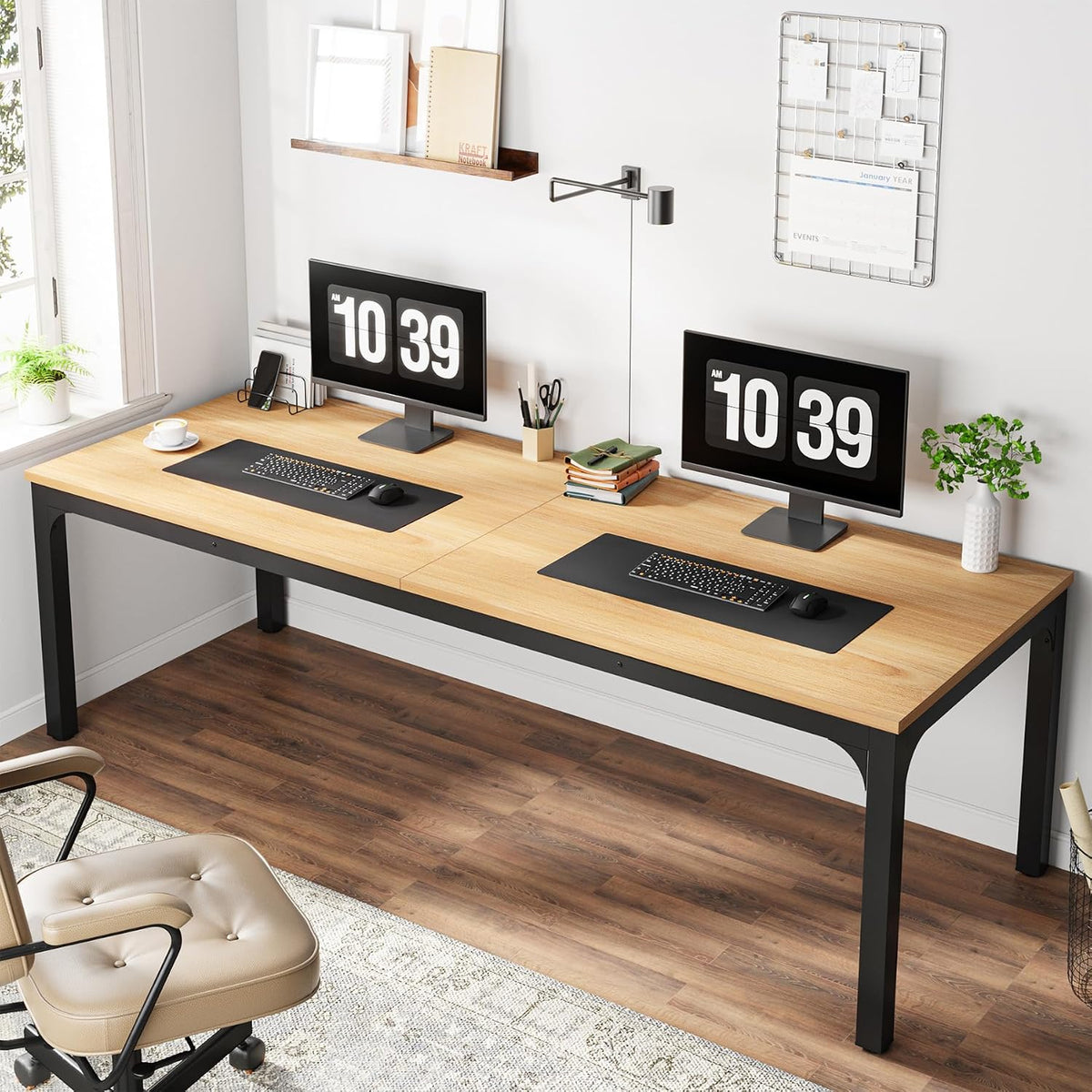 Tribesigns 78.7 Inches Extra Long Computer Desk 2 Person Desk, Double Long Desk, Workstaion for Home Office