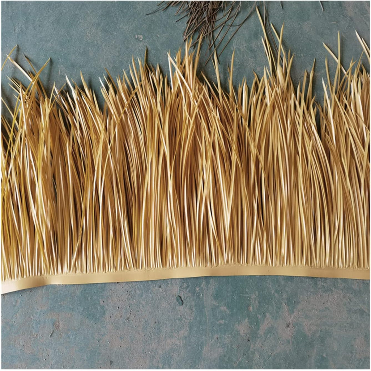 Simulation Thatch Roll Roofing Straw Tiles Artificial Palm Thatch Runner Fireproof and Anti-Aging for Outdoor Roof Pavilion Garden Tiki Bar Wooden House Decoration, 1-10m(Size:4m/13.1ft)