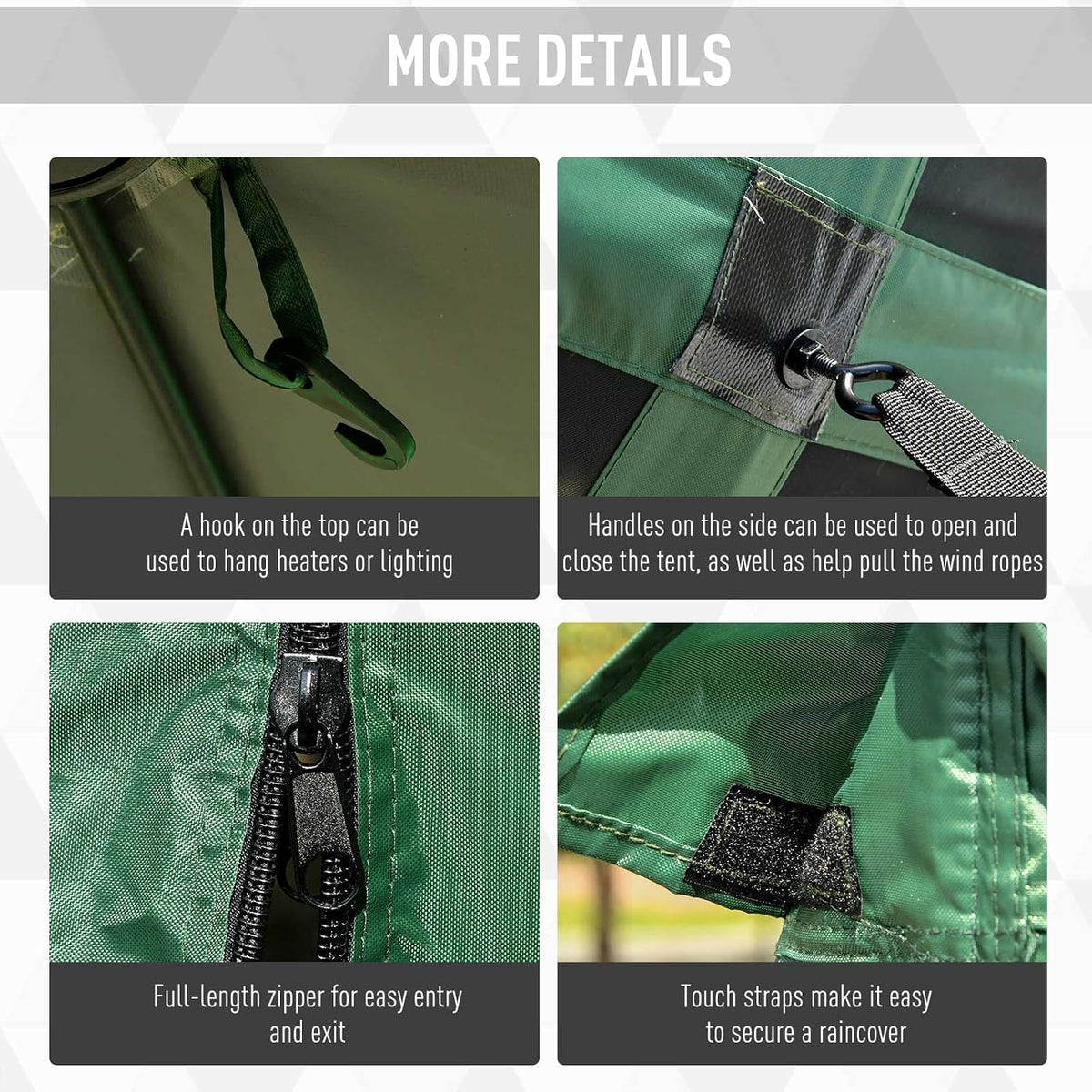 Outsunny Pop Up Camping Canopy Gazebo Screen Shelter Tent with Single Person Easy Set-Up, Ventilating Mesh, Portable Carry Bag for Outdoor Tenting Party Event, 7x7FT, Green