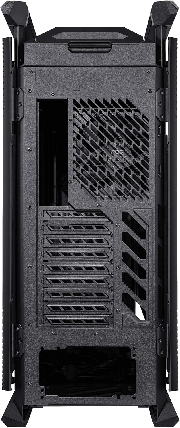 ASUS ROG Hyperion GR701 BTF Edition PC case, ASUS ATX BTF motherboards Support, 420 mm Dual Radiator Support, Four 140 mm Fans, Metal GPU Holder, Component Storage, ARGB Fan hub, 60W Fast Charging