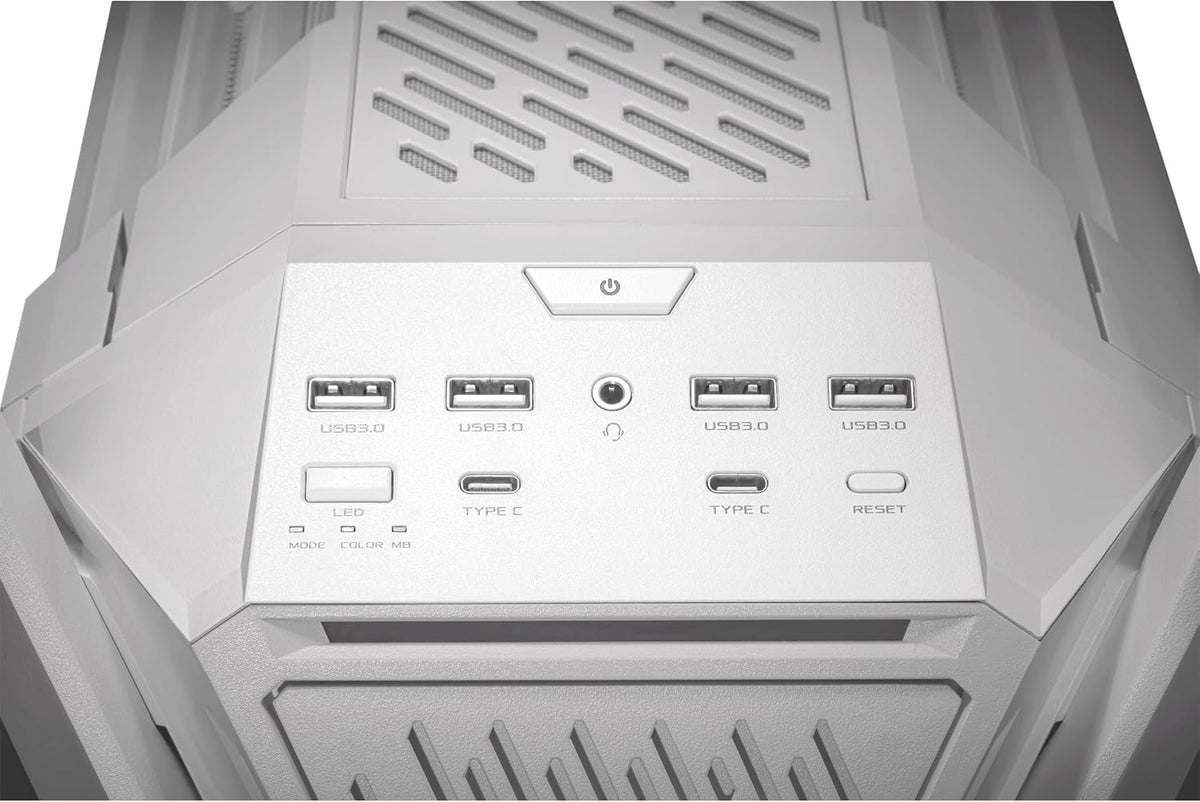 ASUS ROG Hyperion GR701 White EATX Full-Tower Gaming Case, High Airflow Design, Tool-Free Side Panels, Pre-Installed 4x140mm Fans, Supports 420mm Radiators, Built-in GPU Holder, Front USB-C