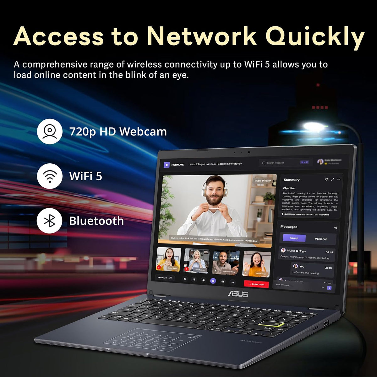 ASUS 14' FHD Laptop, Intel Pentium N6000 Processor, 4GB RAM, 64GB eMMC, Intel UHD Graphics, 720p Webcam, Wi-Fi, Bluetooth, Windows 11, Star Black (Renewed)