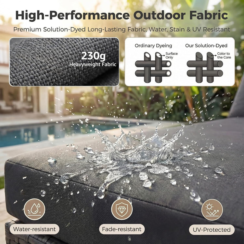 NICESOUL 13 Piece Patio Furniture Set with Fire Pit Table, Luxury Wicker Outdoor Patio Sectional with Fire Pit & Chaise Lounge, 29.3' Highback Extra Large Size Wide Deep Seating, Dark Gray
