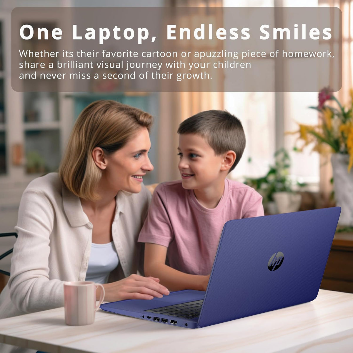 HP Stream 14' HD BrightView Laptop, Intel Celeron N4120 Processor, 16GB RAM, 64GB SSD, Intel UHD Graphics, 720p Webcam, WiFi, HDMI, Win 11 S, Blue (Renewed)