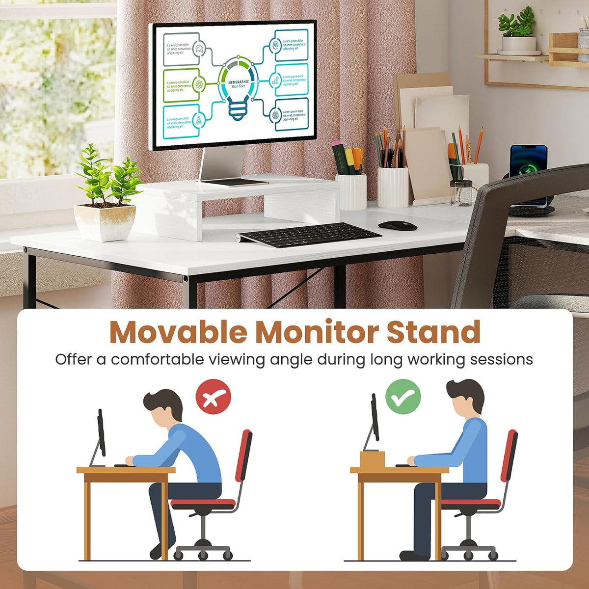 Tangkula L-Shaped Computer Desk with Power Outlets, 95' Long 2-Person Desk with Monitor Shelf, Modern Corner Desk Gaming Table with USB Ports for Home Office