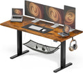 Acrolix Electric Standing Desk, Height Adjustable Home Office Desk with Memory Presets & Cable Management,Rustic Brown Sit Stand Desk for Work from Home, Ergonomic Computer Desk (55' x 24')