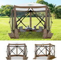 COBIZI 10x10 FT Pop up Gazebo, Popup Canopy Tent, Screened in Gazebos, Waterproof Portable Outdoor Small Screen Tents Sun Shelter,carpas para Patio for Camping, Garden and Backyard,Brown