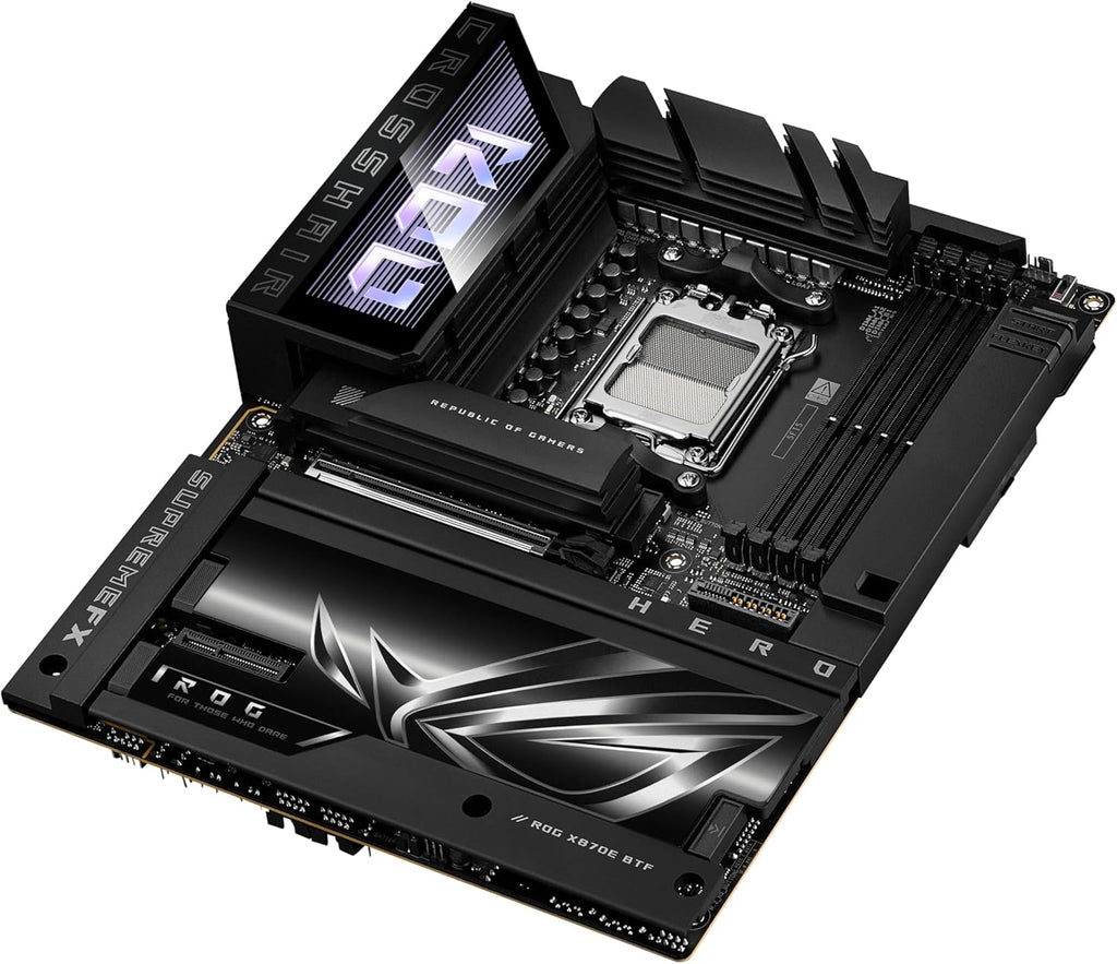 ROG Crosshair X870E Hero BTF AMD ATX Board with Hidden-Connector Design & high-Power GPU Slot for Clean Cable Management, 18+2+2 Power, DDR5, WiFi 7, 5X M.2, PCIe 5.0, USB4, Advanced AI PC Ready