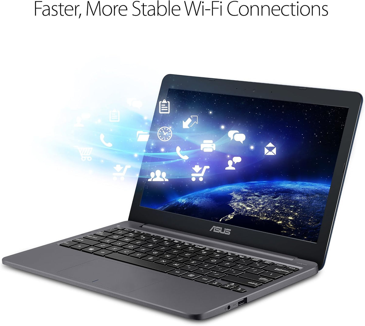 ASUS L203MA-DS04 VivoBook L203MA Laptop, 11.6' HD Display, Intel Celeron Dual Core CPU, 4GB RAM, 64GB Storage, USB-C, Windows 10 Home In S Mode, Up To 10 Hours Battery Life, One Year Of Microsoft 365