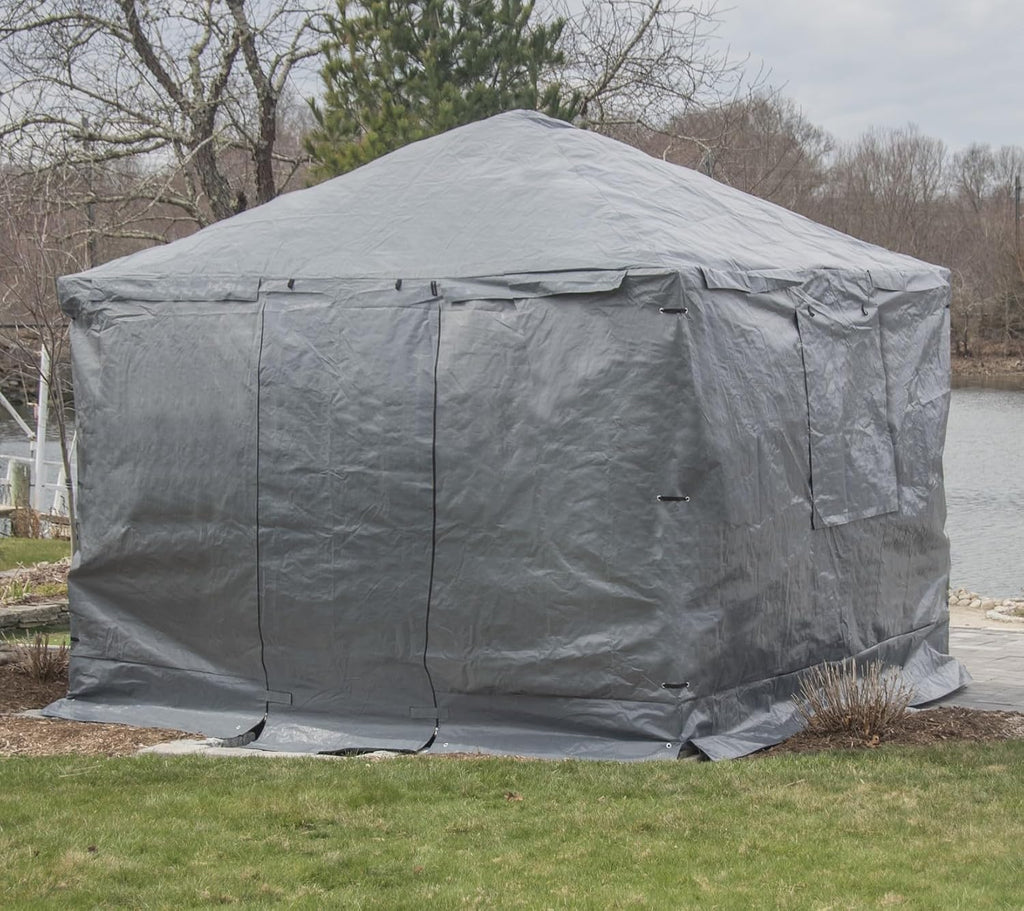 Sojag Winter Cover for Gazebos, Waterproof 8' x 8' Gazebo Accessory with Roll-Up Door, and Vented Panels, All-Season Outdoor Storage