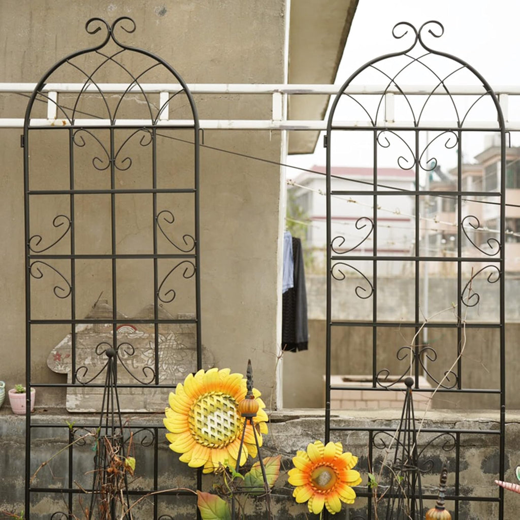 4-Piece Metal Garden Grille 86.7 'x 19.7' Rust Proof Grille (Total Length 182.68 inches) Metal Garden pergola Holiday Decoration Pavilion