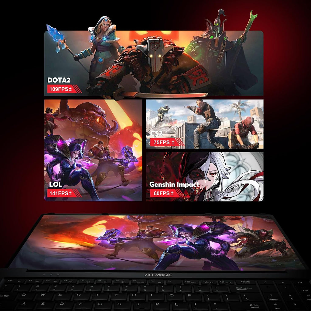 MALLRACE 2025 New Gaming Laptop with AMD Ryzen7 5000 Series(Up to 4.3GHZ,8C/16T),AMD Radeon Graphics,16GB DDR4x2 512GB SSD Windows Laptop Computer with Numeric Keyboard,15.6 inch IPS Display,WIFI6