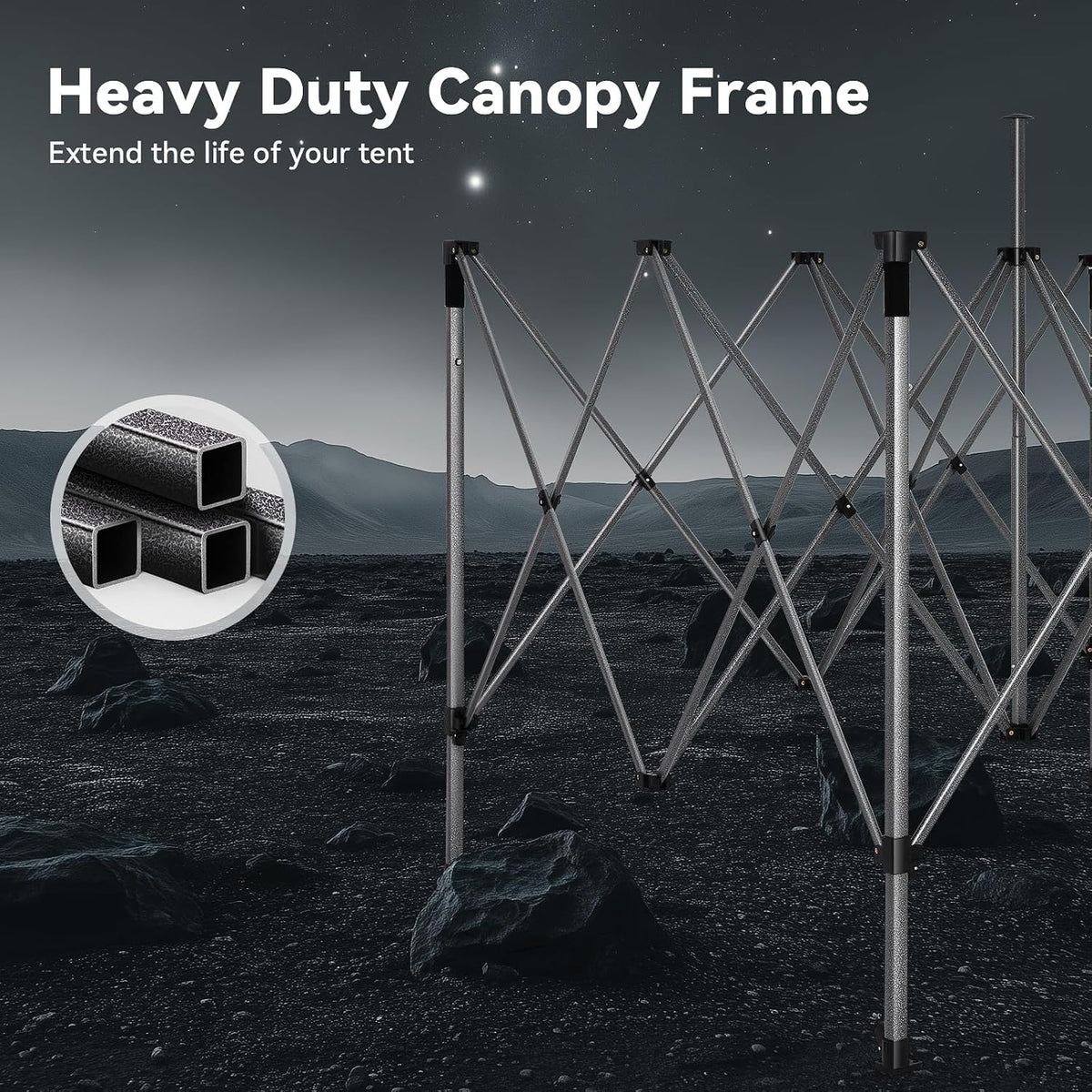 COBIZI 10x20 Heavy Duty Pop Up Canopy Tent with 6 Sidewalls Thicken Frame, Commercial Easy Up Outdoor Wedding Party Tents, All Season Waterproof Windproof with Stakes Sandbags Ropes Roller Bag, Black