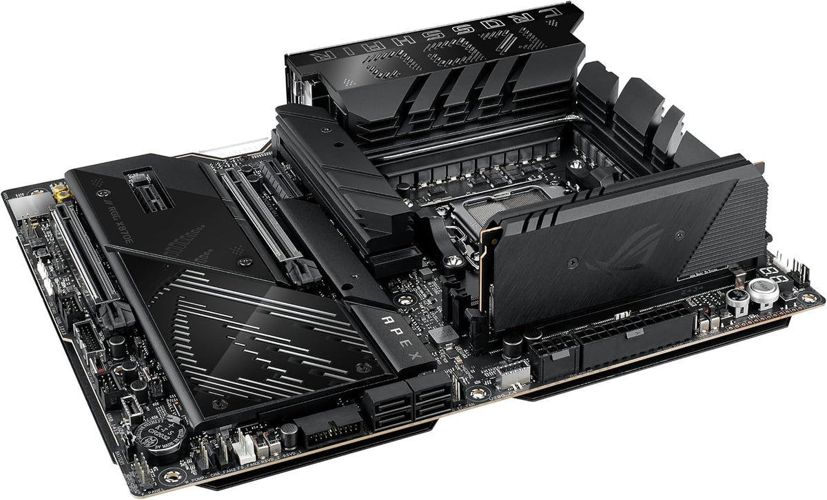 ASUS ROG Crosshair X870E APEX AMD X870E AM5 ATX Motherboard, Advanced AI PC-Ready, 18+2+2 Stages, DDR5, ROG Memory Fan, ROG DIMM.2 Card, Wi-Fi 7, 5G LAN, 3X M.2, PCIe® 5.0, USB4®, USB Type-C®, AI OC
