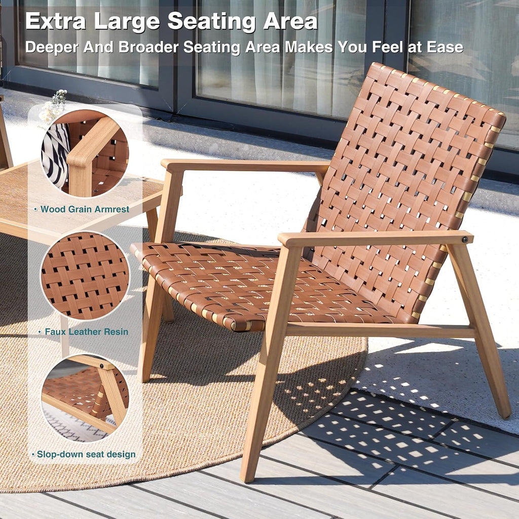 3 Piece Patio Bistro Set, Outdoor Conversation Chair Sets with Coffee Table, Patio Furniture Set for Porch Backyard Balcony Park Deck Poolside