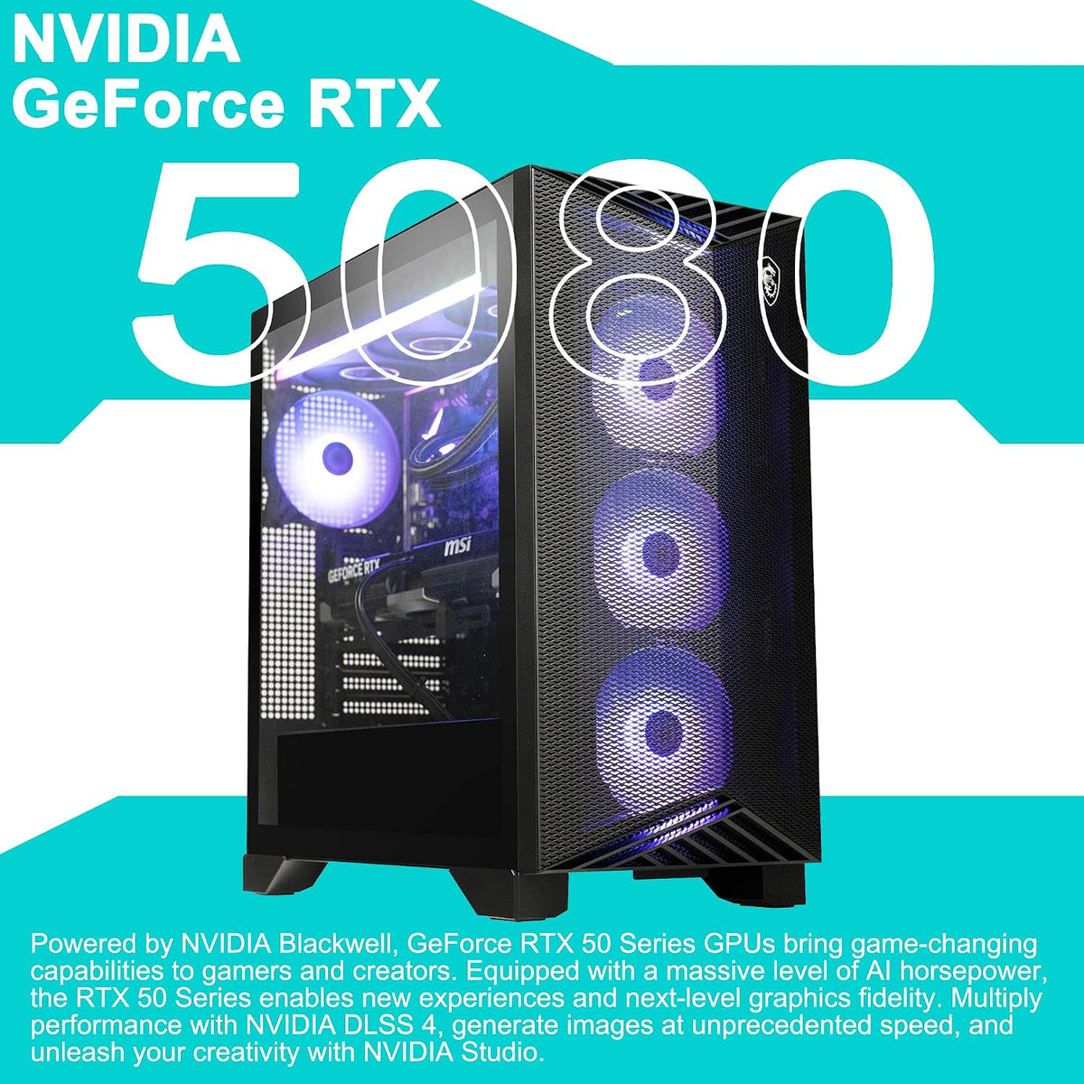 msi Aegis ZS2 Gaming Desktop AMD 12-core Zen 5 Ryzen 9 9900X (>i9-14900HX) 32GB DDR5 2TB SSD GeForce RTX 5080 (Up to 1801 AI Tops) 360mm Liquid Cooler 850W 80+ Gold PSU Support HDD Win11Pro w/ICP Hub
