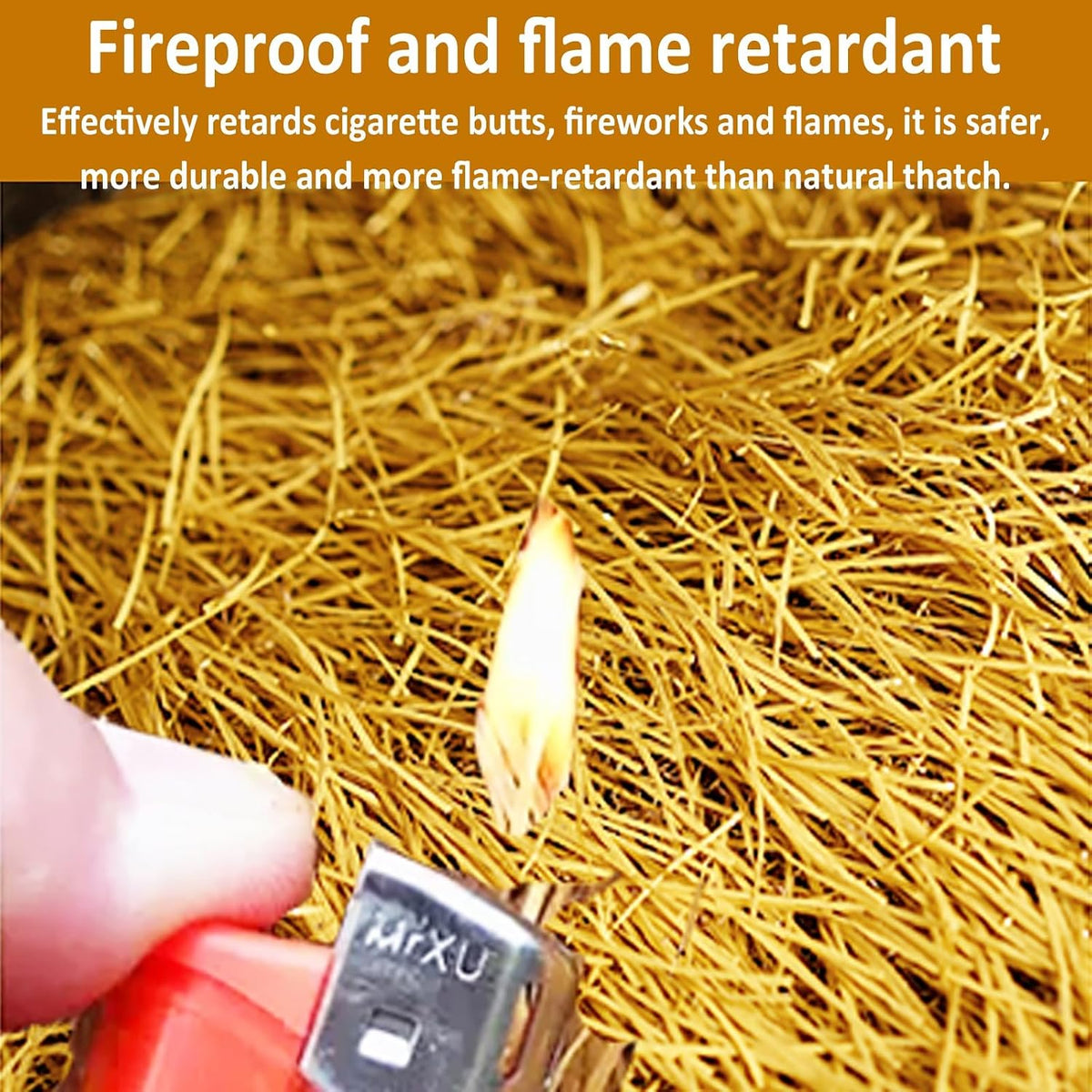 Artificial Thatch Straw Roof, Tiki Thatch Grass Roof, Fireproof Synthetic Palm Thatch Roll Artificial Straw Roll Fake Thatch Roll, Simulation Thatch For Bar Garden Pavilion Roof Decoration(1x12m(39.4x