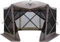 Gazelle Tents™, G6 6-Sided Portable Gazebo, Easy Pop-Up Hub Screen Tent, Durable, TriTech Mesh, Waterproof, UV Resistant, 8-Person & Table, Desert Sand, 86' x 124' x 124', GG602DS