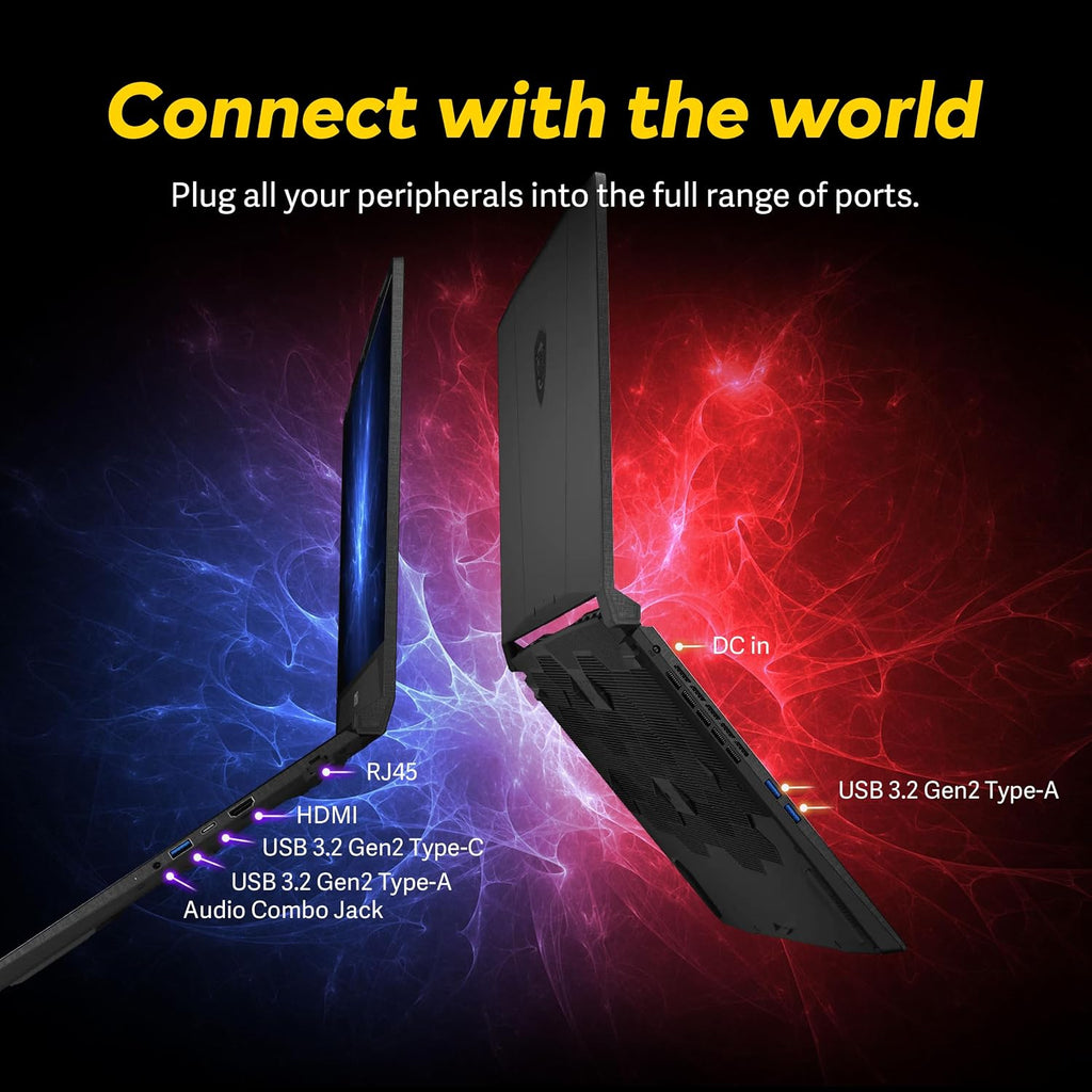 msi Katana 15.6' QHD 165Hz Gaming Laptop, Intel i7-14650HX, GeForce RTX 5070 8GB GDDR7, 64GB DDR5, 2TB SSD, 4-Zone RGB Backlit Keyboard, Wi-Fi 6E, Win 11 Pro, Black, 512GB Docking Station Set