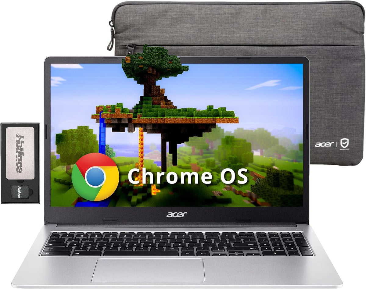 acer Chromebook 315 Laptop, 15.6' HD Anti-Glare Display, Intel Pentium N6000, 4GB LPDDR4X, 288GB Storage(128GB eMMC + 160GB Docking Station Set), UHD Graphics, Num Pad, Wi-Fi 6, Chrome OS, Silver
