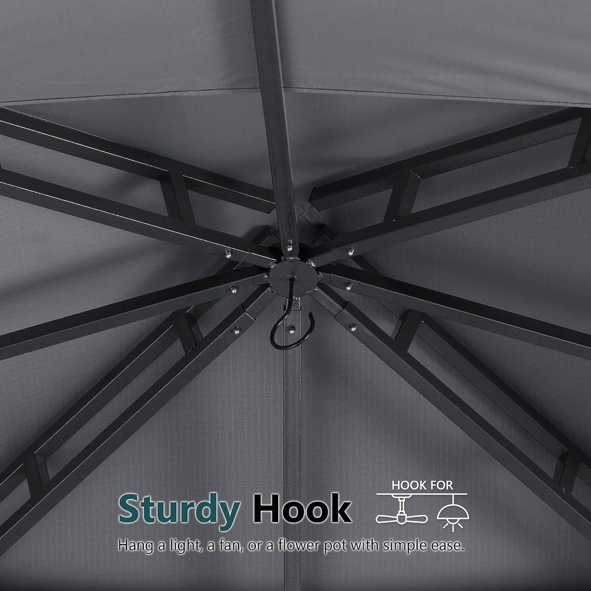 MASTERCANOPY Outdoor Garden Gazebo for Patios with Stable Steel Frame and Netting Walls (10x12,Dark Gray)