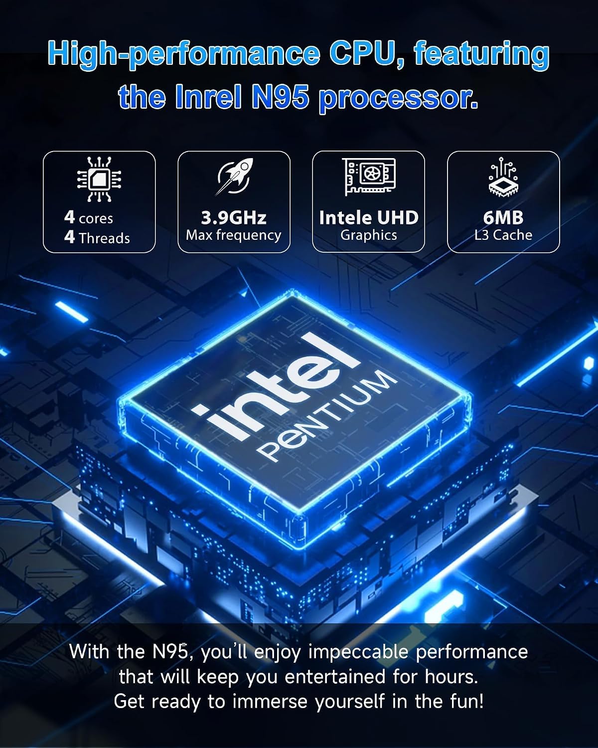 Laptop with 12GB RAM 512GB SSD, 15.6 Inch FHD Laptop Computer, N95 Processor(up to 3.4GHz), Backlit Keyboard, Fingerprint Unlock, WiFi 6, Bluetooth 5.3
