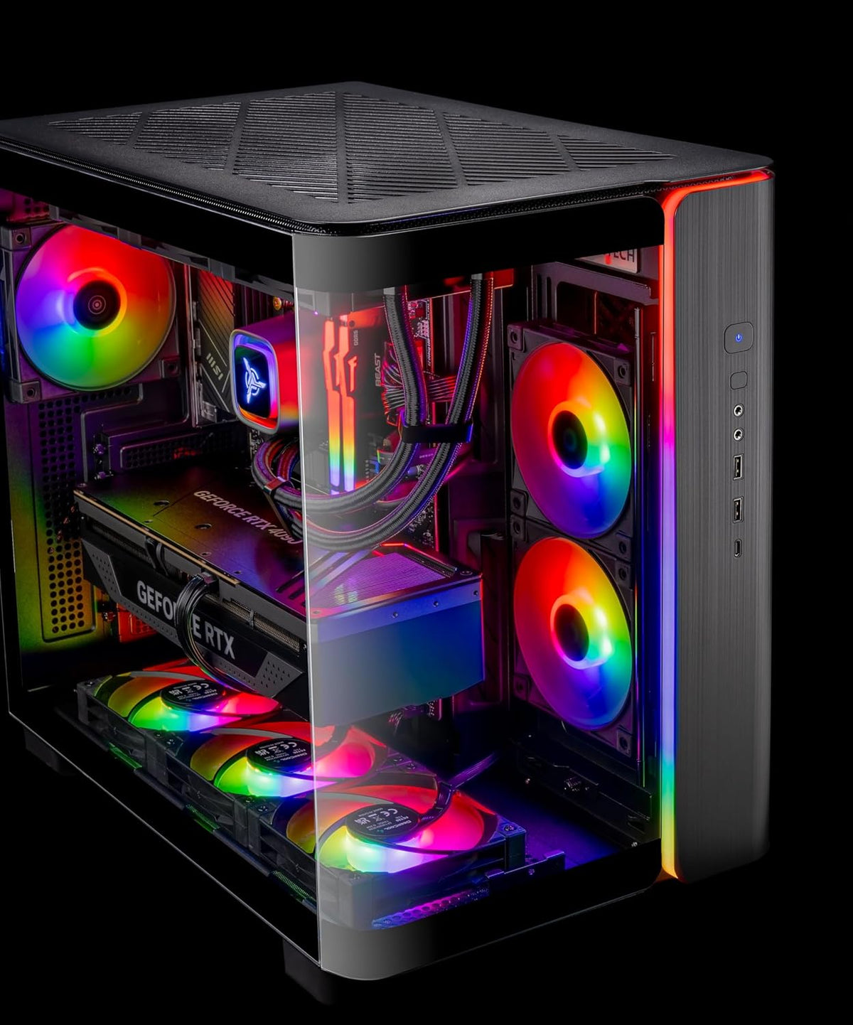Skytech Gaming King 95 Gaming PC, AMD Ryzen 7 9800X3D 4.7GHz, NVIDIA RTX 5070 12GB VRAM, 2TB Gen4 NVMe SSD, 32GB DDR5 RAM 6000, 850W Gold ATX 3 PSU, 360 ARGB AIO, WI-FI 5, Windows 11, Desktop