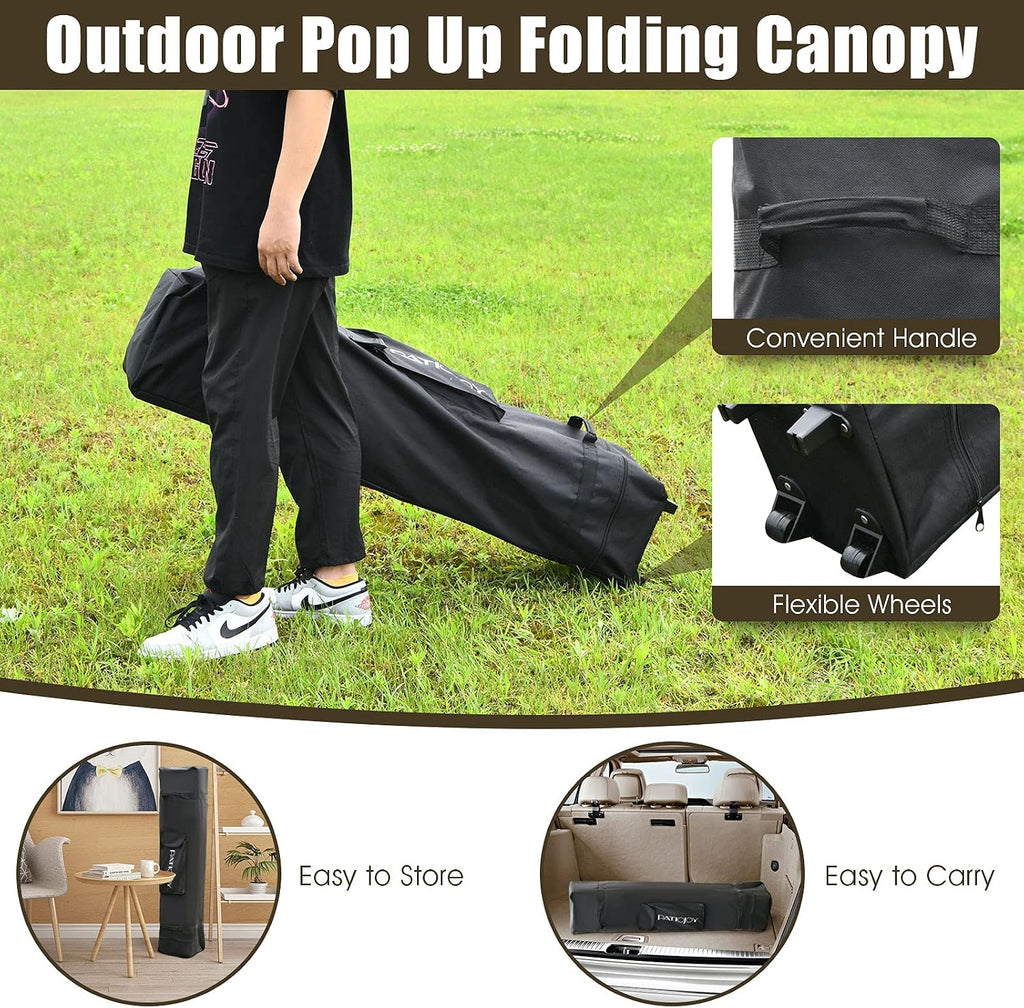 Tangkula 13x13 Ft Pop Up Gazebo, 2 Tier Patio Gazebo, 1 Person Setup Instant Outdoor Shelter with Carrying Bag, UPF 50+ Protection, Ideal for Garden, Lawn, Backyard