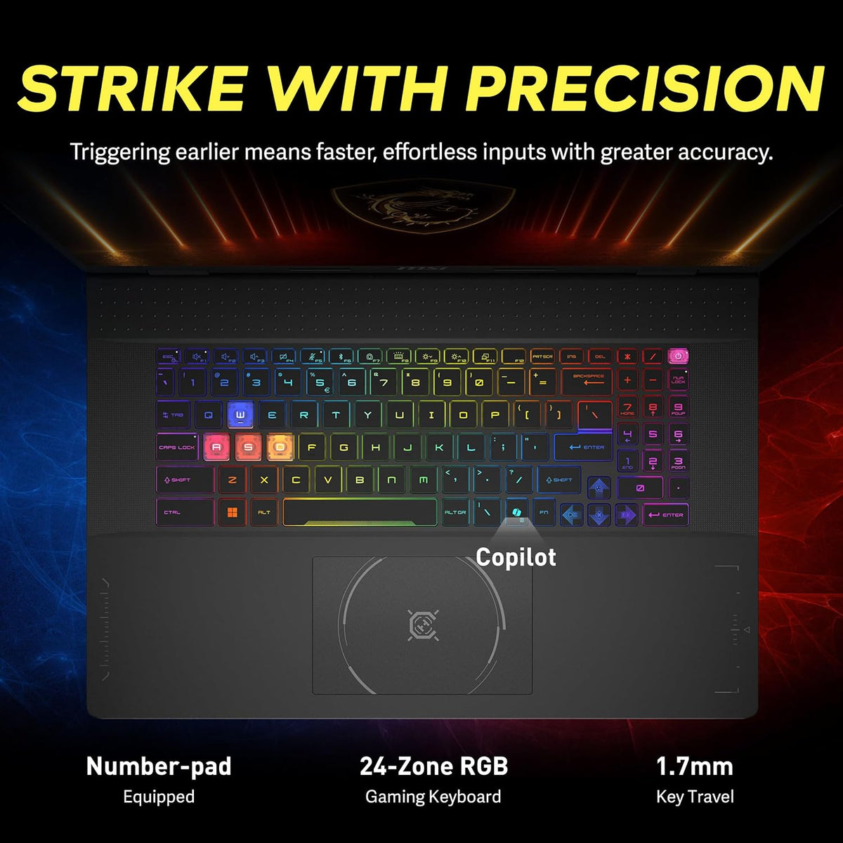 msi Crosshair 18 HX AI 18' QHD+ 240Hz Gaming Laptop, Intel Ultra 9 275HX, NVIDIA RTX 5070 8GB GDDR7, 64GB DDR5, 3TB Storage (2TB SSD+1TB Docking Station), RGB Backlit Keyboard, Windows 11 Pro, Black