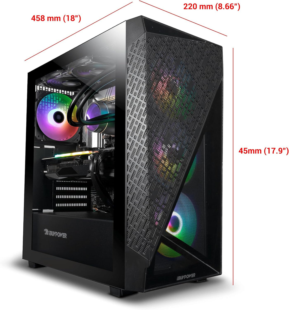 iBUYPOWER SlateMesh Gaming PC Computer Desktop,13th Gen Intel Core i7-13700F, NVIDIA GeForce RTX 4060 8GB, 32GB DDR4 RAM, 2TB SSD, WiFi Ready, Windows 11 Home