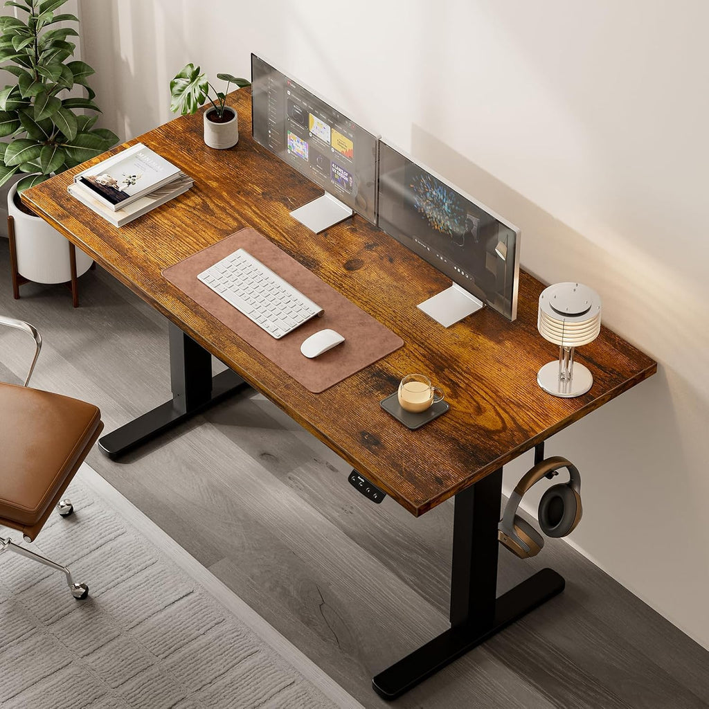 Acrolix Electric Standing Desk, Height Adjustable Home Office Desk with Memory Presets & Cable Management,Rustic Brown Sit Stand Desk for Work from Home, Ergonomic Computer Desk (40' x 24')