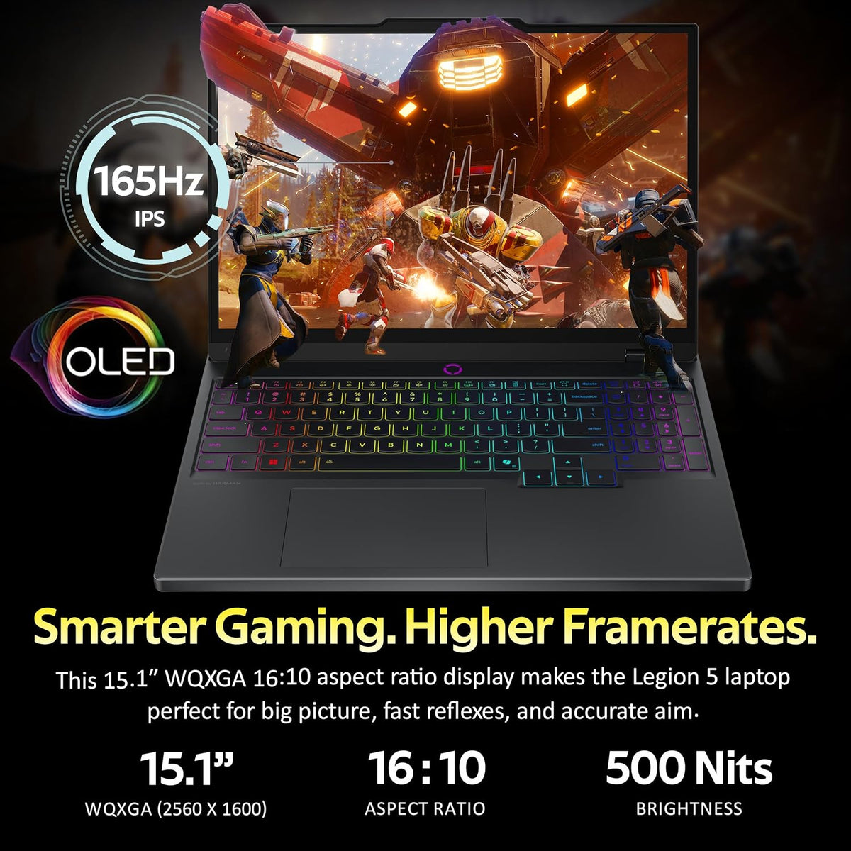 Lenovo Legion 5 15.1' WQXGA 165Hz Gaming Laptop, RTX 5070 8GB GDDR7, 32GB DDR5, 1TB SSD, Intel i9-14900HX, 24-Zone RGB Backlit Keyboard, 5.0MP Camera, WiFi 7, Win 11, Black, 1TB Docking Station Set