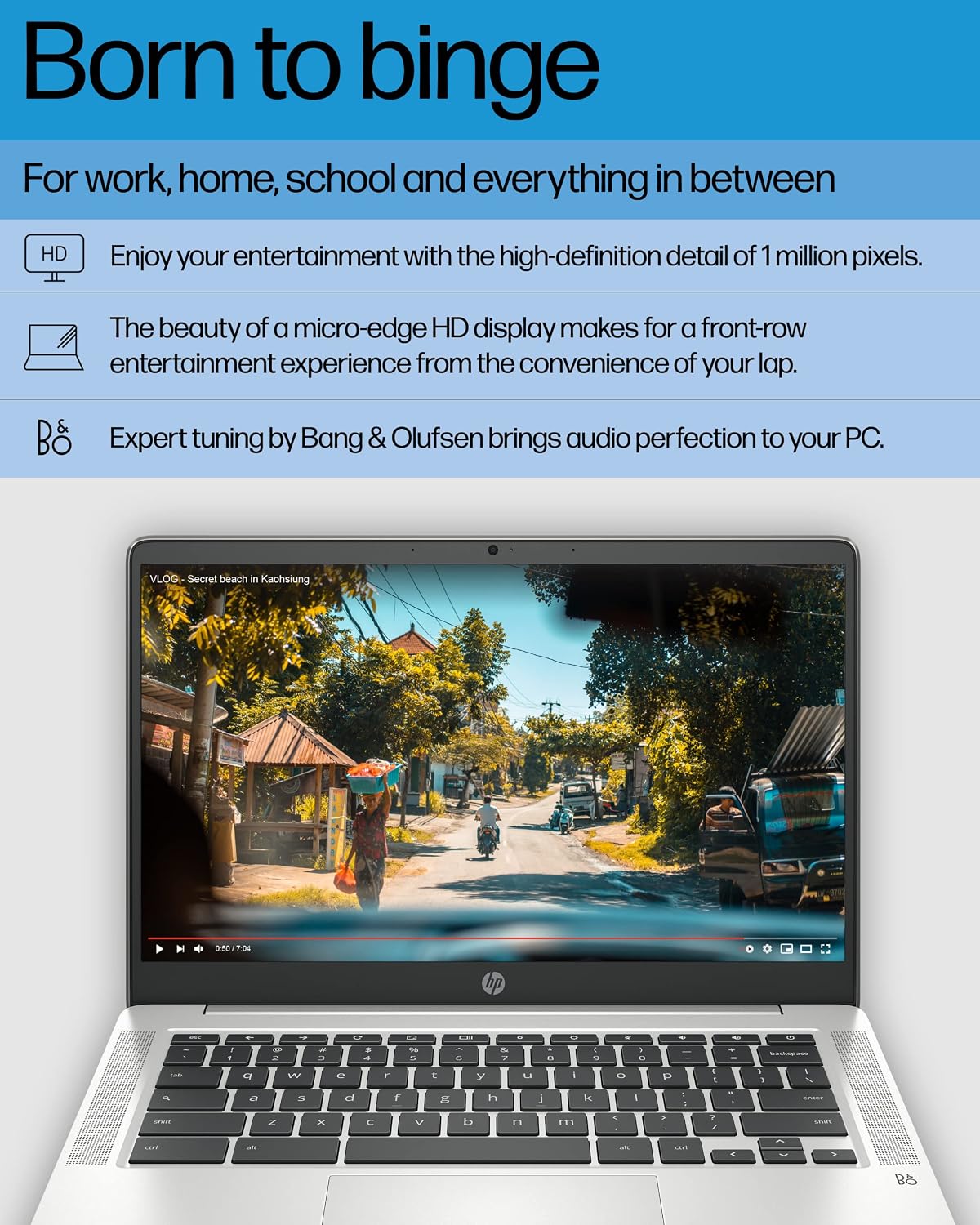 HP Chromebook 14 Laptop, Intel Celeron N4120, 4 GB RAM, 64 GB eMMC, 14' HD Display, Chrome OS, Thin Design, 4K Graphics, Long Battery Life, Ash Gray Keyboard (14a-na0226nr, 2022, Mineral Silver)