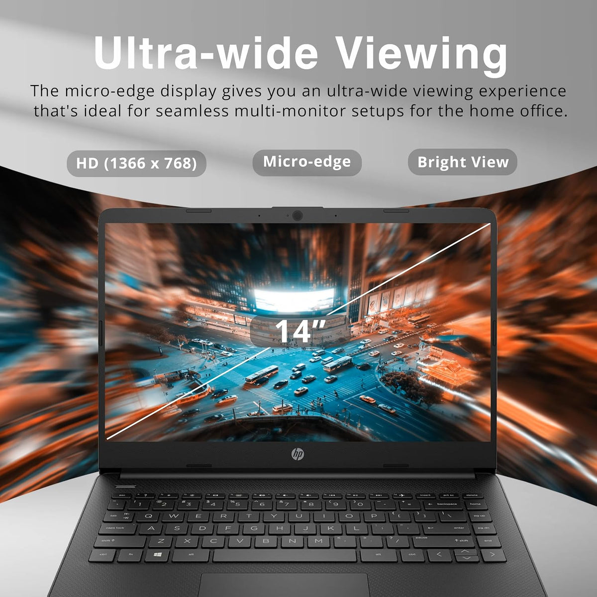 HP Stream 14' HD BrightView Laptop, Intel Celeron N4120 Processor, 8GB RAM, 64GB SSD, Intel UHD Graphics, 720p Webcam, WiFi, HDMI, Win 11 S, Black (Renewed)