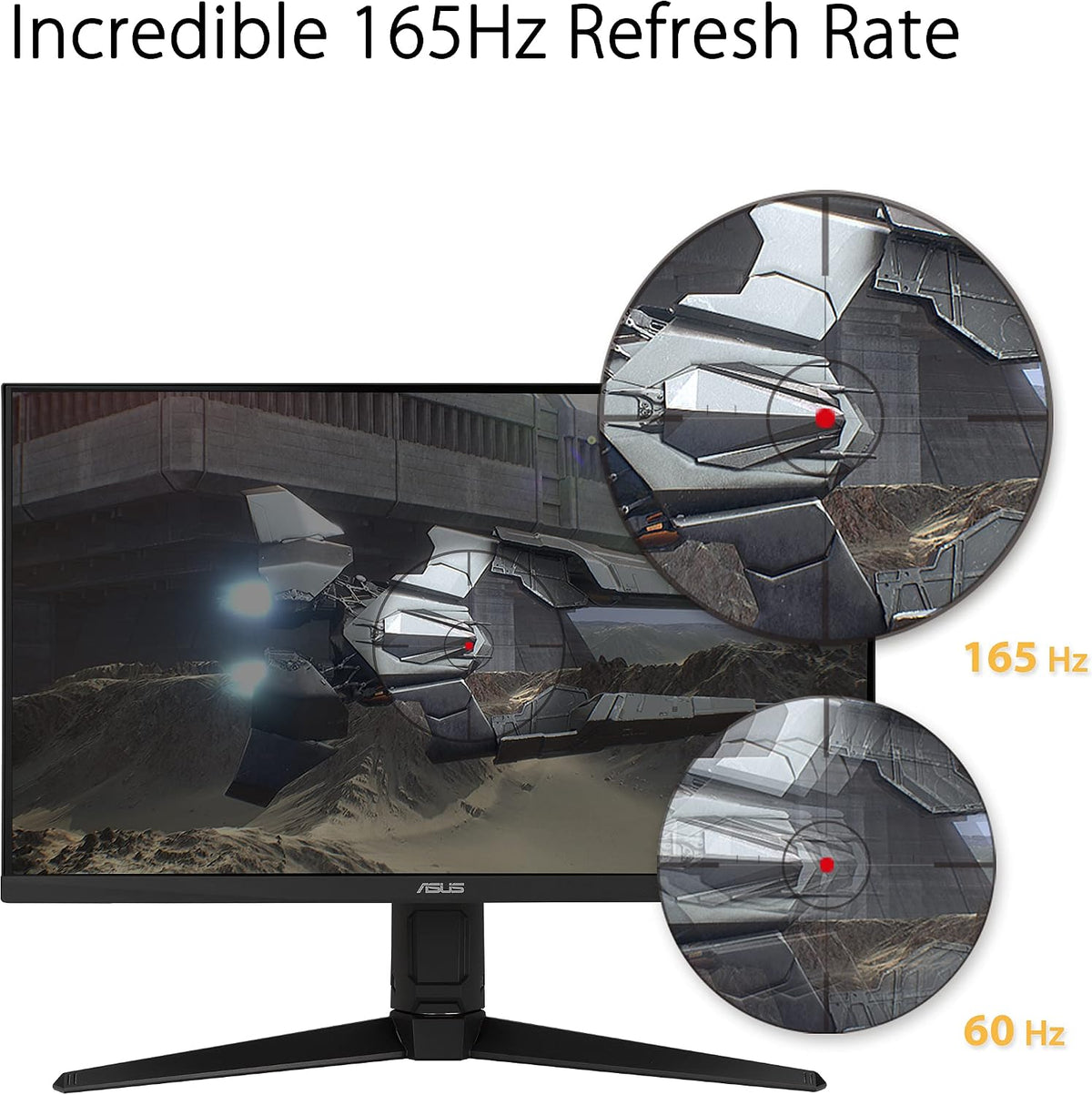 ASUS TUF Gaming 24' 1080P Monitor (VG247Q1A) - Full HD, 165Hz (Supports 144Hz), 1ms, Extreme Low Motion Blur, Adaptive-sync, FreeSync Premium, Shadow Boost, Speakers, Eye Care, HDMI, DisplayPort