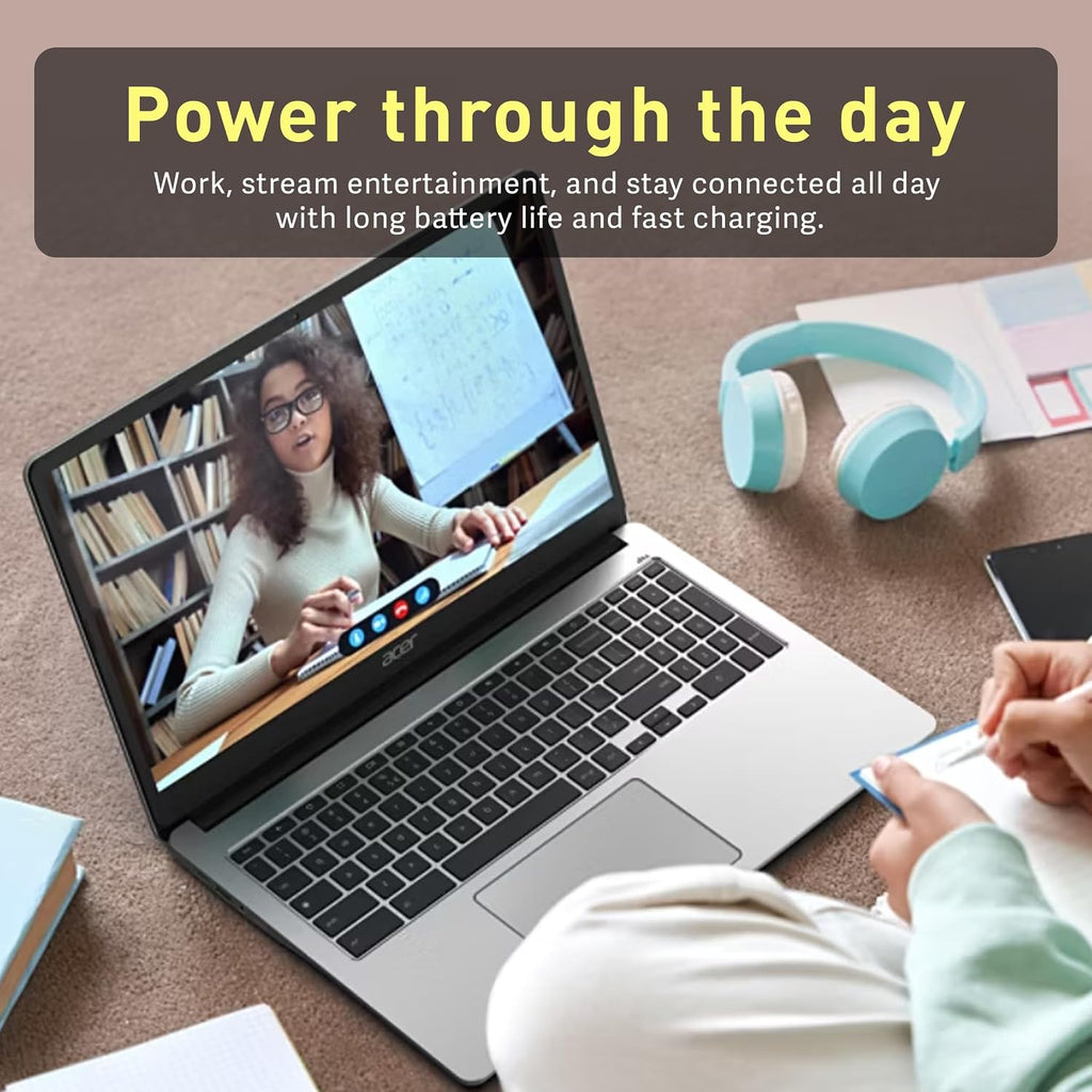 acer Chromebook 315 Laptop, 15.6' HD Anti-Glare Display, Intel Pentium N6000, 4GB LPDDR4X, 288GB Storage(128GB eMMC + 160GB Docking Station Set), UHD Graphics, Num Pad, Wi-Fi 6, Chrome OS, Silver