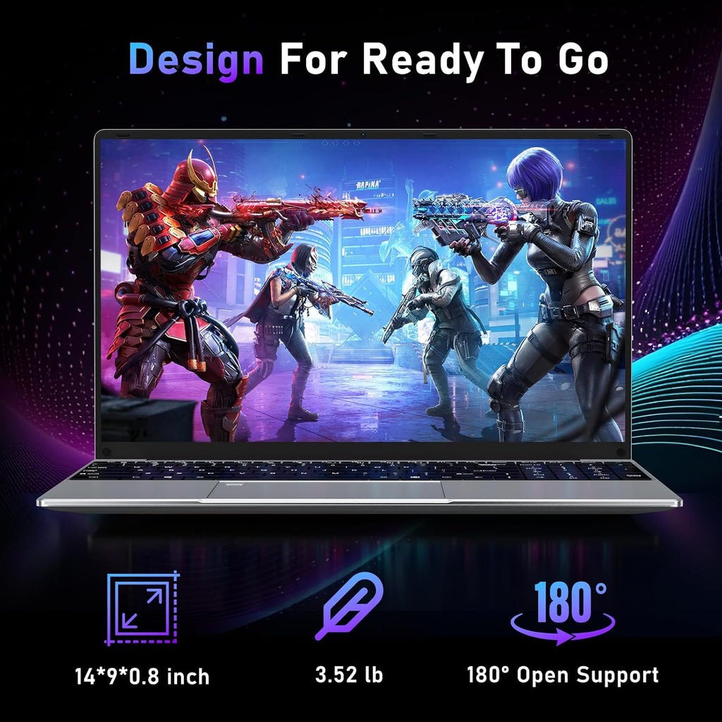 NAIKLULU Gaming Laptop,15.6 Inch Laptop Computer,16GB RAM 1TB SSD,AMD Ryzen 5 7430U (up to 4.3Ghz,Beat 5700U),AMD Radeon Graphics,15.6'FHD 1920 * 1080 Display,WiFi 5,BT5.0,Backlit Keyboard