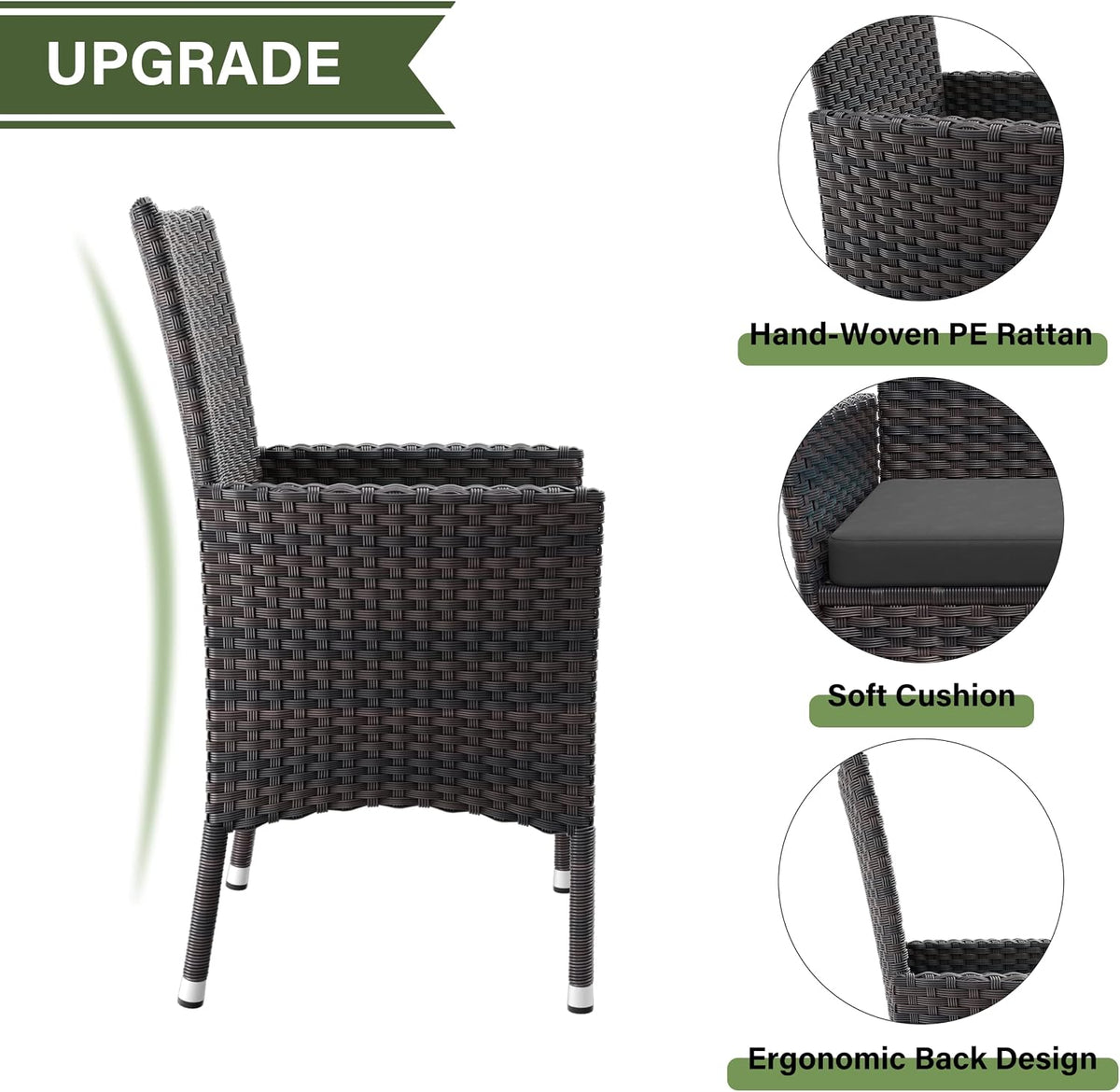 Kurapika 15-Piece Patio Furniture Outdoor Dining Set, Wicker Rattan Patio Dining Table and Chairs Set, Square Tempered Glass Tabletop with Umbrella Hole and 12 Chair Set, Grey