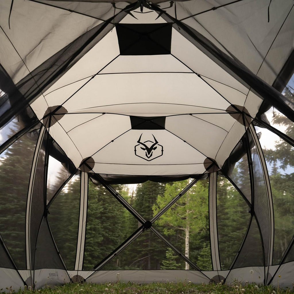 Gazelle Tents™ Tandem Gazebo, Easy Pop-Up Hub Screen Tent, Durable, TriTech Mesh, Waterproof, UV Resistant, 10-Person, Agave Green, 89' x 86' x 156', GG800AG