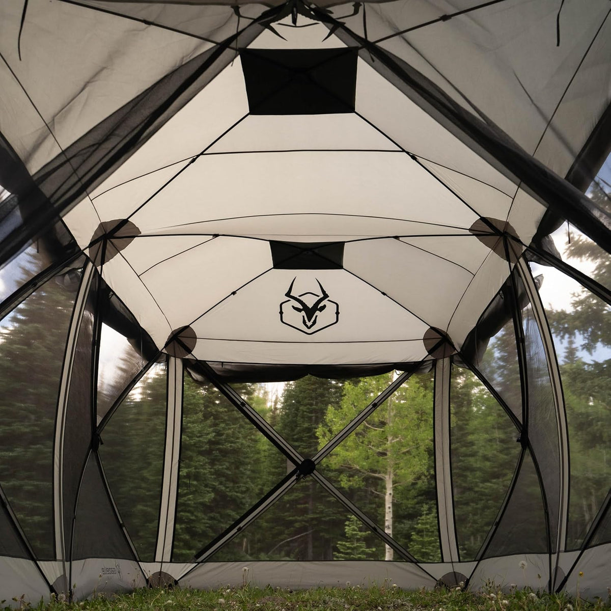 Gazelle Tents™ Tandem Gazebo, Easy Pop-Up Hub Screen Tent, Durable, TriTech Mesh, Waterproof, UV Resistant, 10-Person, Agave Green, 89' x 86' x 156', GG800AG